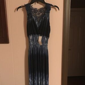 Elegant Blue Ombre Sleeveless Dress